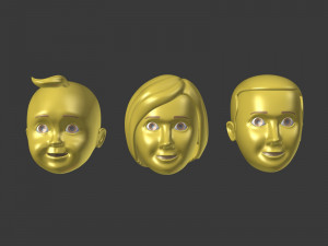 cartoon head - face emoticon Modelo 3D