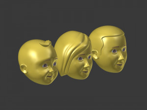 cartoon head - face emoticon Modelo 3D