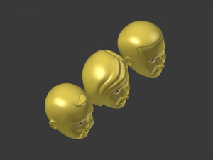 cartoon head - face emoticon Modelo 3D
