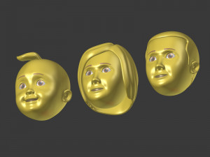 cartoon head - face emoticon Modelo 3D