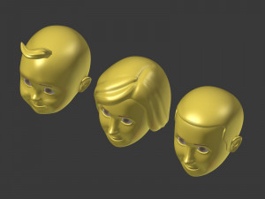 cartoon head - face emoticon Modelo 3D
