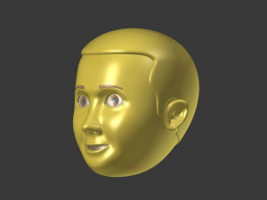 cartoon head - face emoticon Modelo 3D