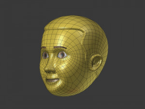 cartoon head - face emoticon Modelo 3D