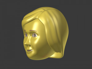 cartoon head - face emoticon Modelo 3D