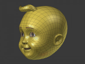 cartoon head - face emoticon Modelo 3D