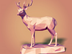 lowpoly deer statue 3Dモデル