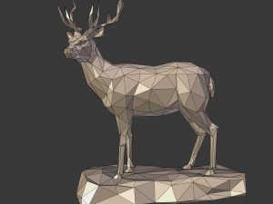 lowpoly deer statue 3Dモデル