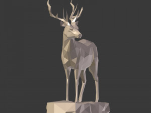 lowpoly deer statue 3Dモデル