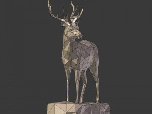 lowpoly deer statue 3Dモデル