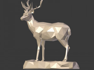 lowpoly deer statue 3Dモデル