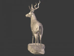 lowpoly deer statue 3D Model