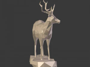 lowpoly deer statue 3D Model