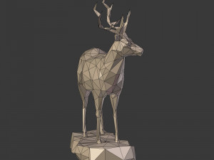 lowpoly deer statue 3Dモデル