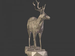 lowpoly deer statue 3D Model