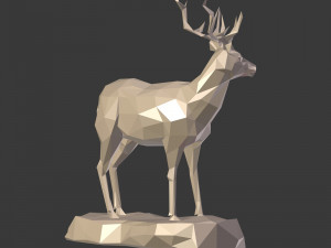lowpoly deer statue 3Dモデル