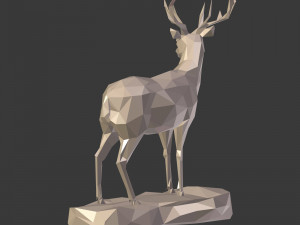 lowpoly deer statue 3Dモデル