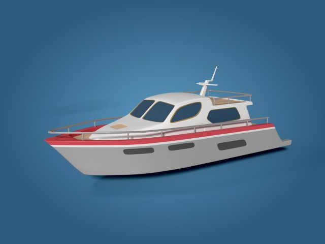 cartoon yacht 3D Model in Speed Boats 3DExport