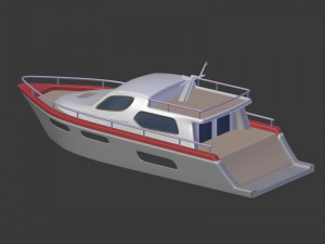cartoon yacht 3D Модель
