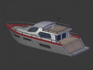 cartoon yacht 3D Модель