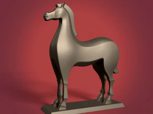 추상적인 말 조각상 3D 모델