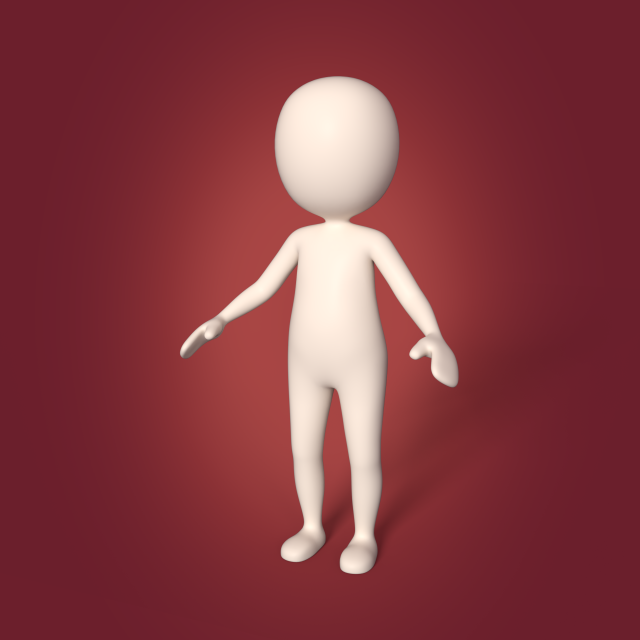 cartoon man - stickman Model 3D .c4d .max .obj .3ds .fbx .stl .blend 