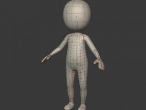 cartoon man - stickman Model 3D