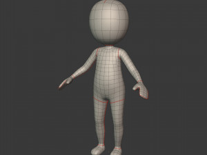 cartoon man - stickman Model 3D