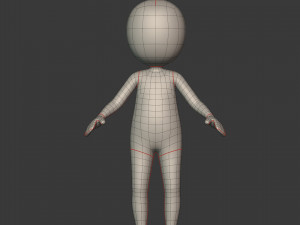 cartoon man - stickman Model 3D