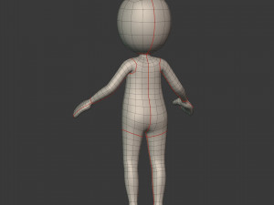 cartoon man - stickman Model 3D