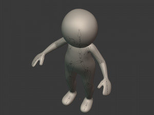 cartoon man - stickman Model 3D