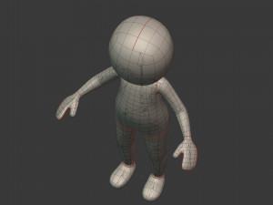 cartoon man - stickman Model 3D