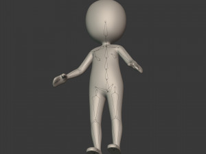 cartoon man - stickman Model 3D