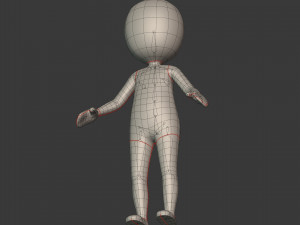 cartoon man - stickman Model 3D
