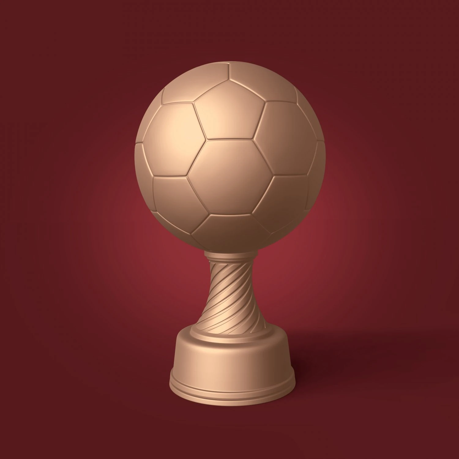 soccer trophy - ready for 3d printing 3D Model .c4d .max .obj .3ds .fbx .stl .blend