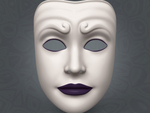 woman mardi gras mask 3D Model