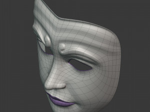 woman mardi gras mask Modello 3D