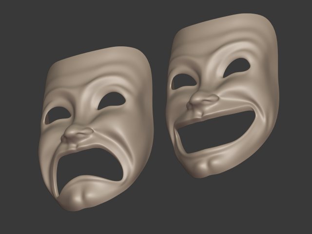 Theater Masks 3D model