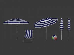 Beach Parasol Pack 3D Модель