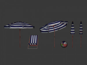 Beach Parasol Pack 3D Модель