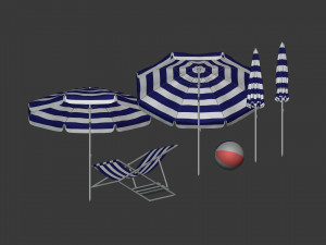 Beach Parasol Pack 3D Модель