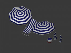 Beach Parasol Pack 3D Модель