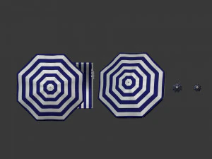 Pacote de guarda-sol de praia Modelo 3D