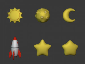 Cartoon Space Pack Modelo 3D