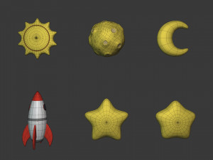 Cartoon Space Pack Modelo 3D