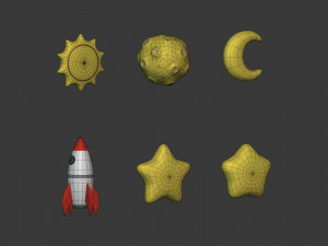 Cartoon Space Pack Modelo 3D