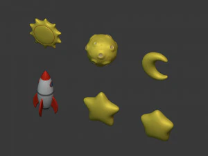 Cartoon-Weltraumpaket 3D Modell