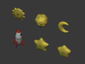 Cartoon-Weltraumpaket 3D Modell