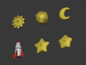 Cartoon Space Pack Modelo 3D
