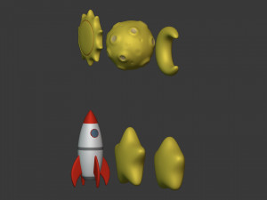 Cartoon Space Pack Modelo 3D