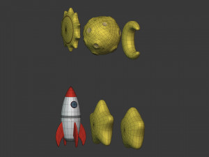 Cartoon Space Pack Modelo 3D